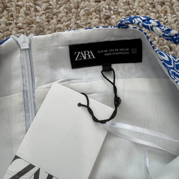 Zara Ruched Summer Tuscany Greece Vibe Printed Jumpsuit XS‎ 7987/771 - Picture 13 of 16